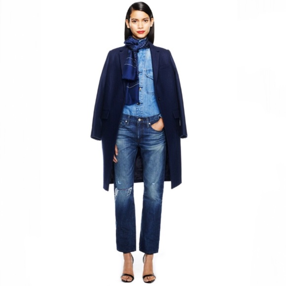 J. Crew Jackets & Blazers - J. Crew Navy Blue Wool Melton Boyfriend Coat